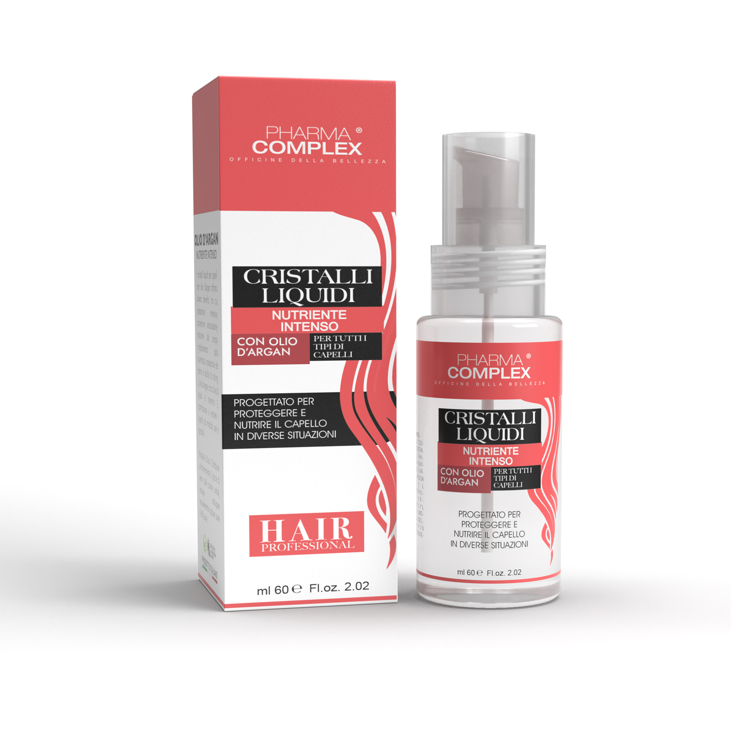 PHARMACOMPLEX Cristalli Liquidi con Olio di Argan – Nutriente Intenso per Tutti i Tipi di Capelli – 60 ml