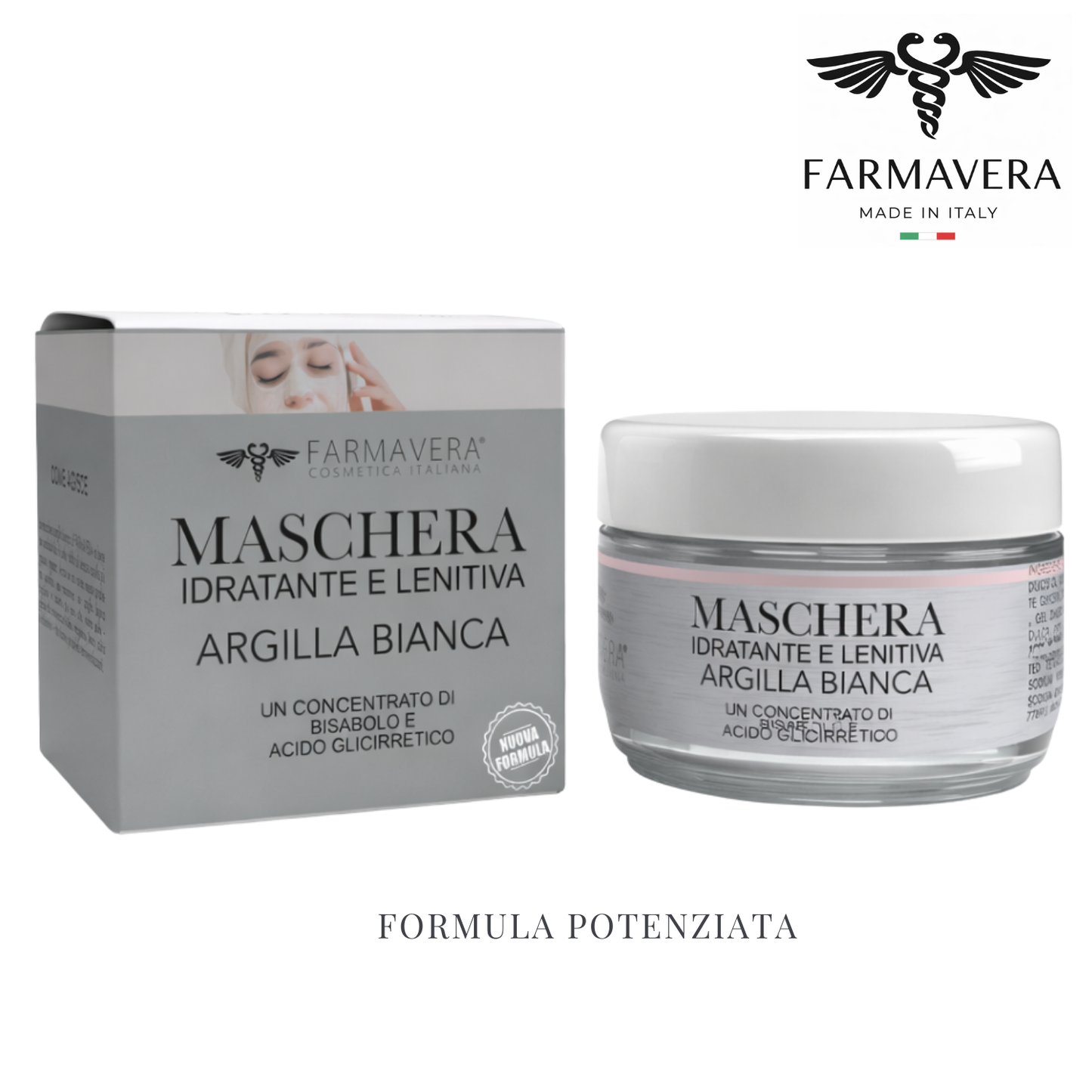 FARMAVERA Maschera Viso all’Argilla Bianca Purificante – 50 ml