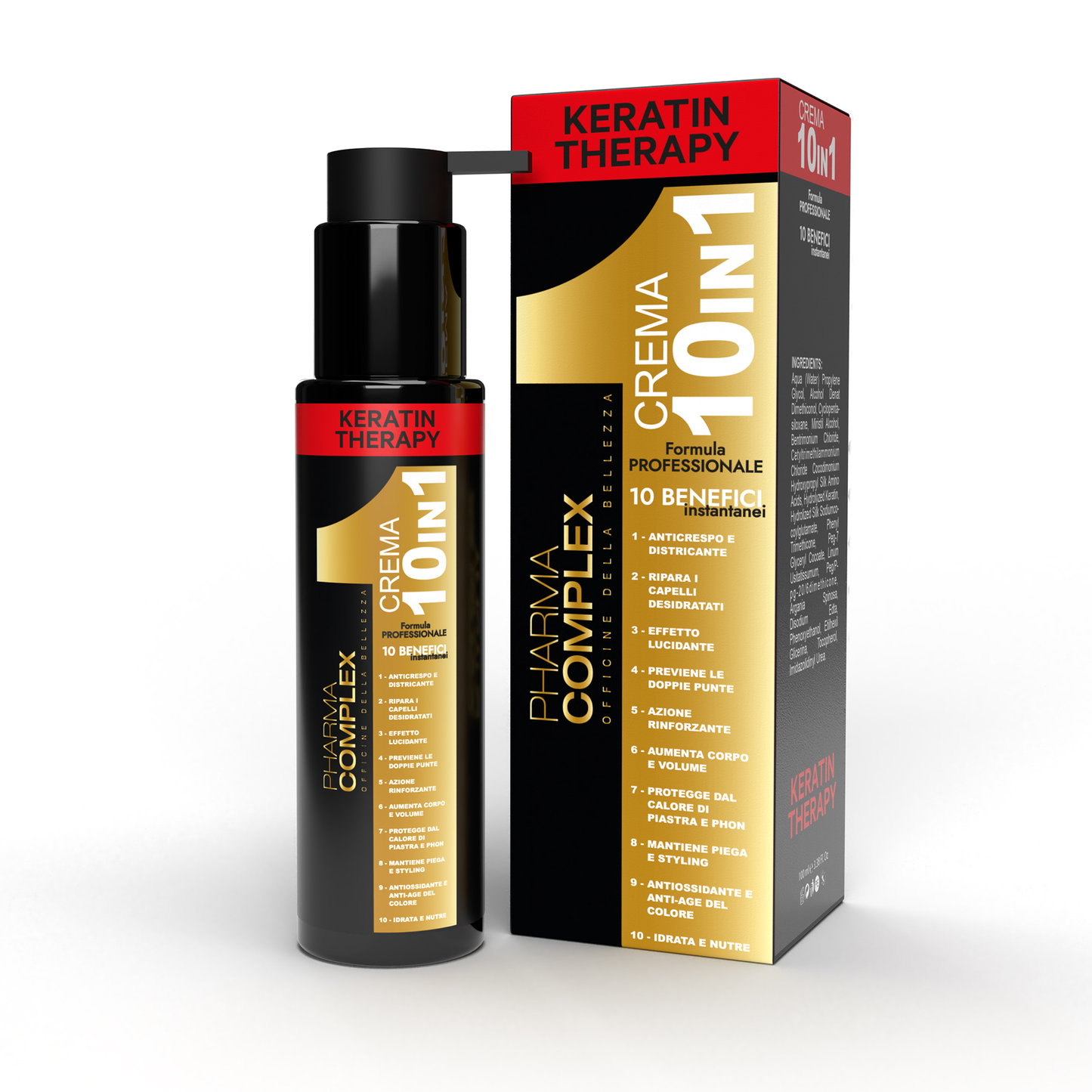 PHARMACOMPLEX Crema Capelli 10 in 1 Ristrutturante Anticrespo e Nutriente – 100 ml
