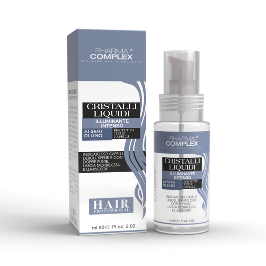 PHARMACOMPLEX Cristalli Liquidi Illuminanti ai Semi di Lino – Per Capelli Spenti e con Doppie Punte – 60 ml