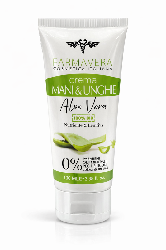 FARMAVERA Crema Mani Aloe Vera Idratante Nutriente e Mani Morbide – 100 ml