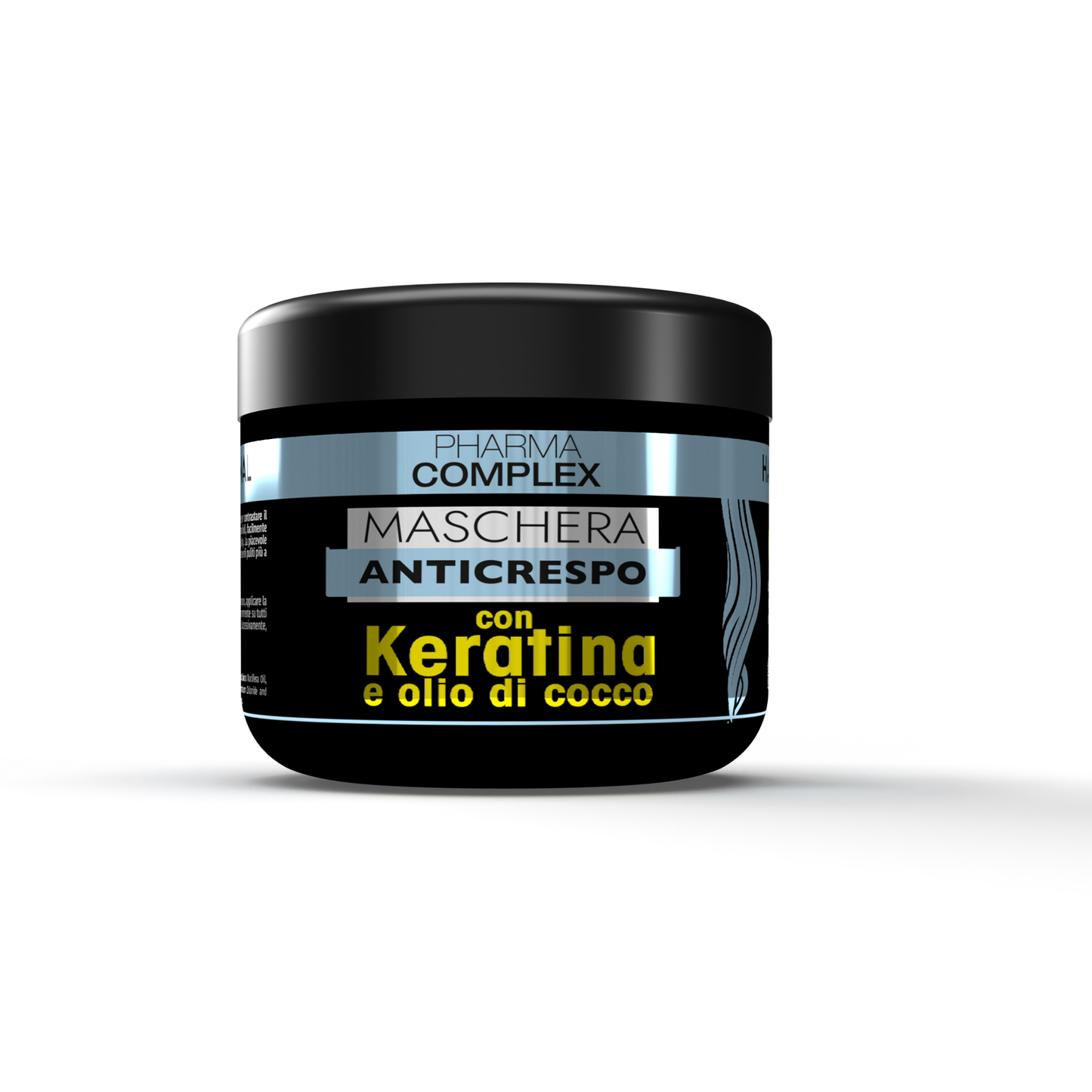 PHARMACOMPLEX Maschera Capelli Anticrespo con Keratina e Olio di Cocco – 500 ml