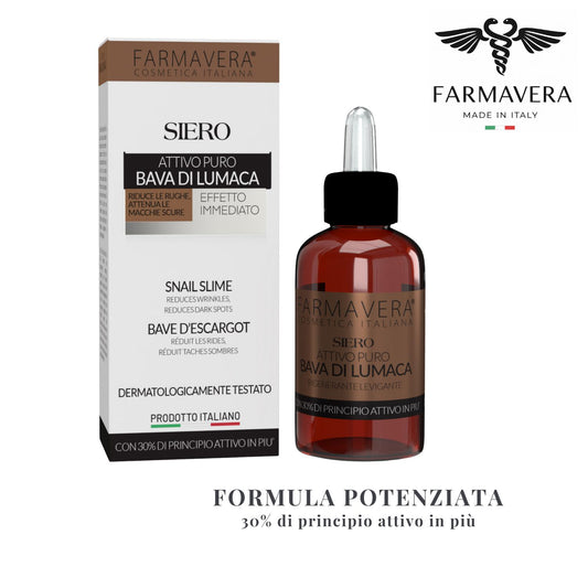 FARMAVERA Siero Viso Bava di Lumaca: Rigenera e Idrata la Pelle 30ML