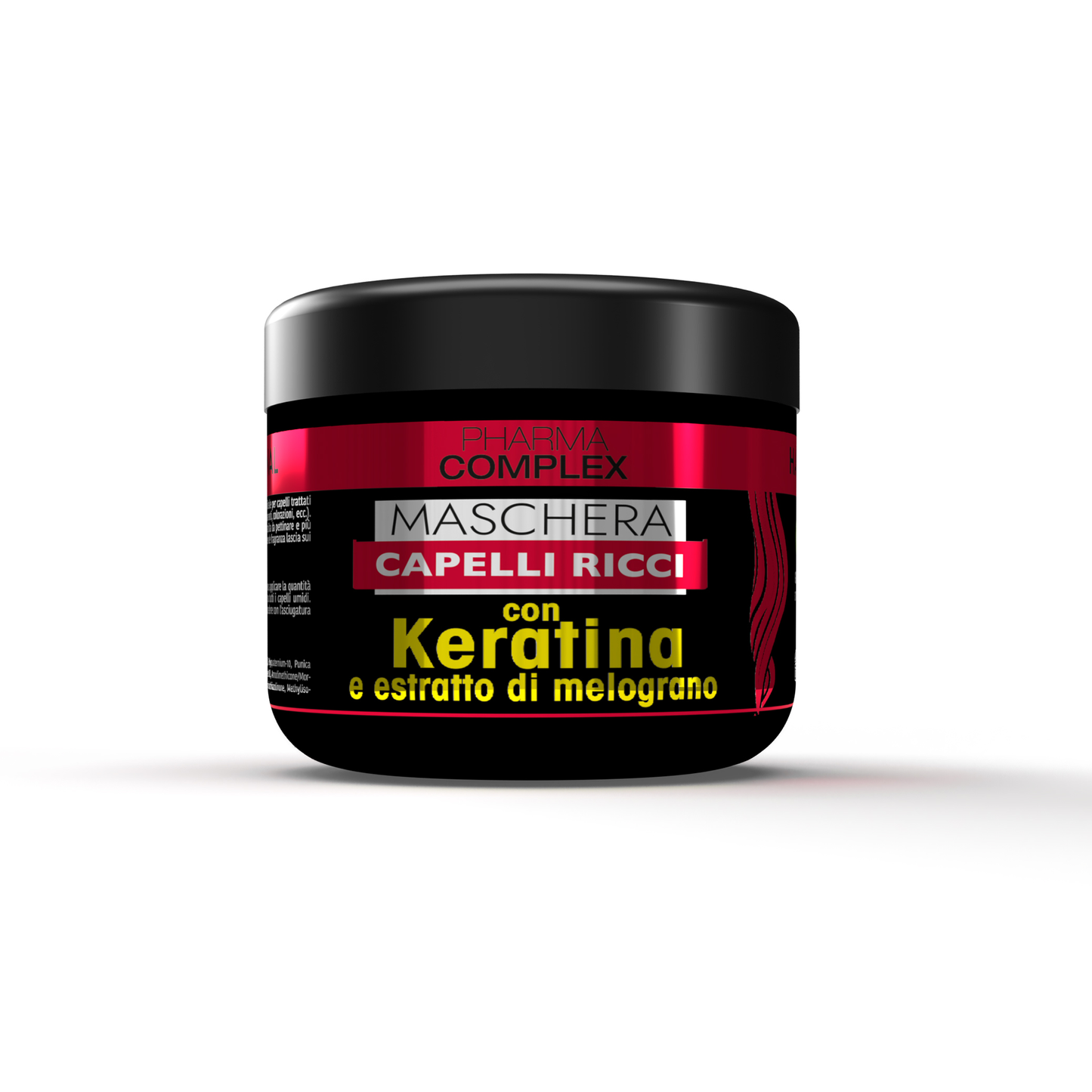 PHARMACOMPLEX Maschera Capelli Ricci con Cheratina ed Estratto di Melograno – 500 ml