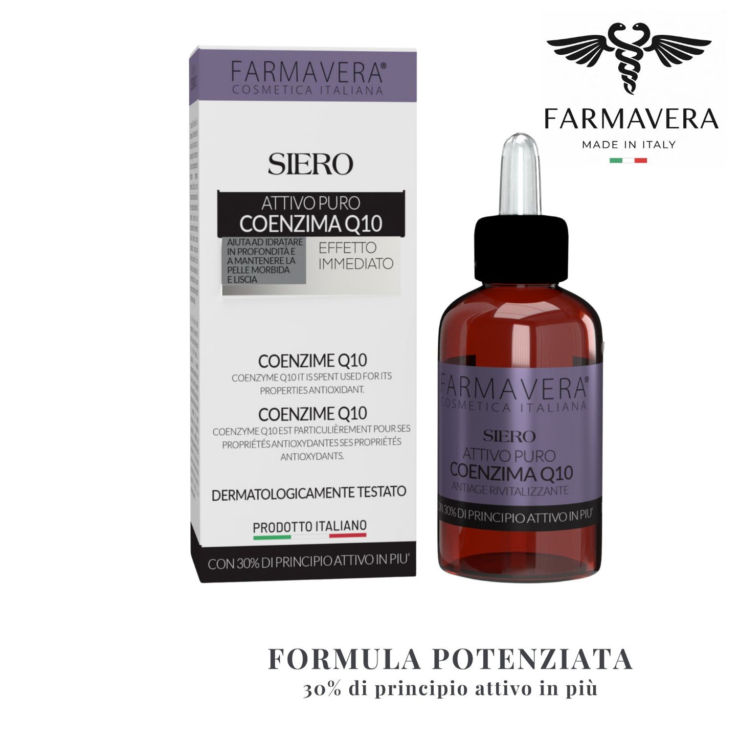 FARMAVERA Siero Viso Q10: Idrata e Protegge la Pelle 30ML