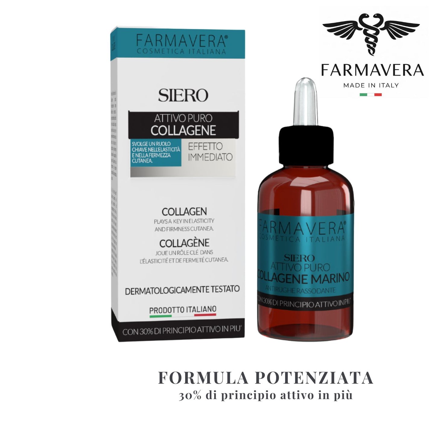 FARMAVERA Siero Viso Collagene: Rassoda e Idrata la Pelle 30ML