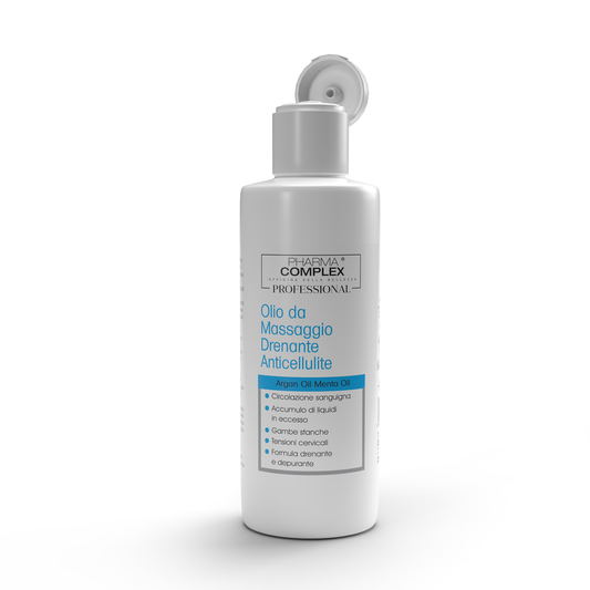 PHARMACOMPLEX Olio da Massaggio Drenante Anticellulite con Argan e Menta – 250 ml