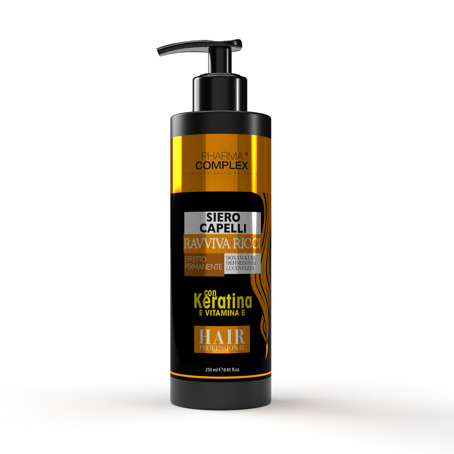 PHARMACOMPLEX Siero Capelli Ravviva Ricci con Cheratina e Vitamina E – Effetto Permanente – 250 ml