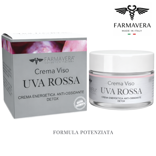 FARMAVERA Crema Viso Uva Rossa Idratante Antiossidante e Illuminante – 50 ml